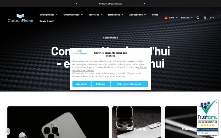 Screenshot of carbonphone.fr