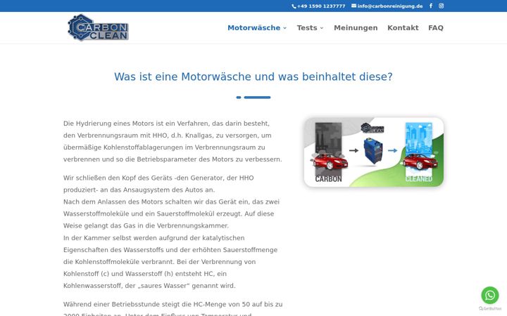 Screenshot of carbonreinigung.de