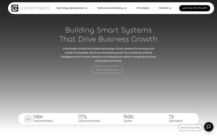 Screenshot of carbonrepro.com