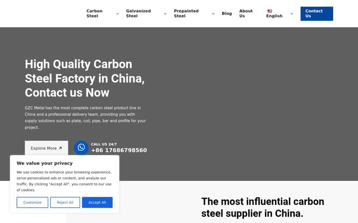 Screenshot of carbonsteelgroup.com