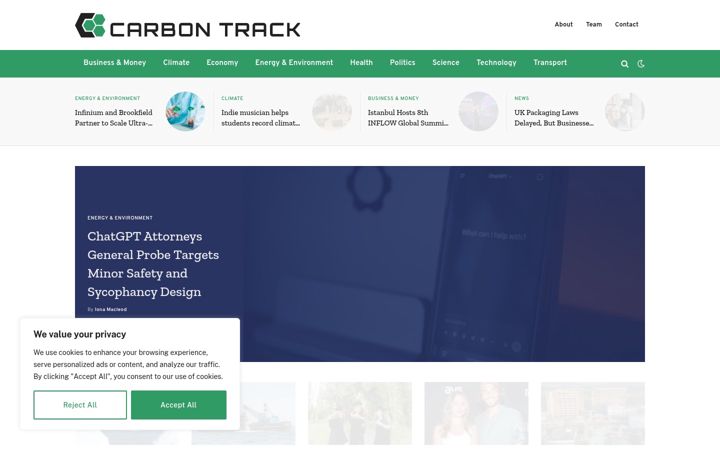 Screenshot of carbontrack.co.uk