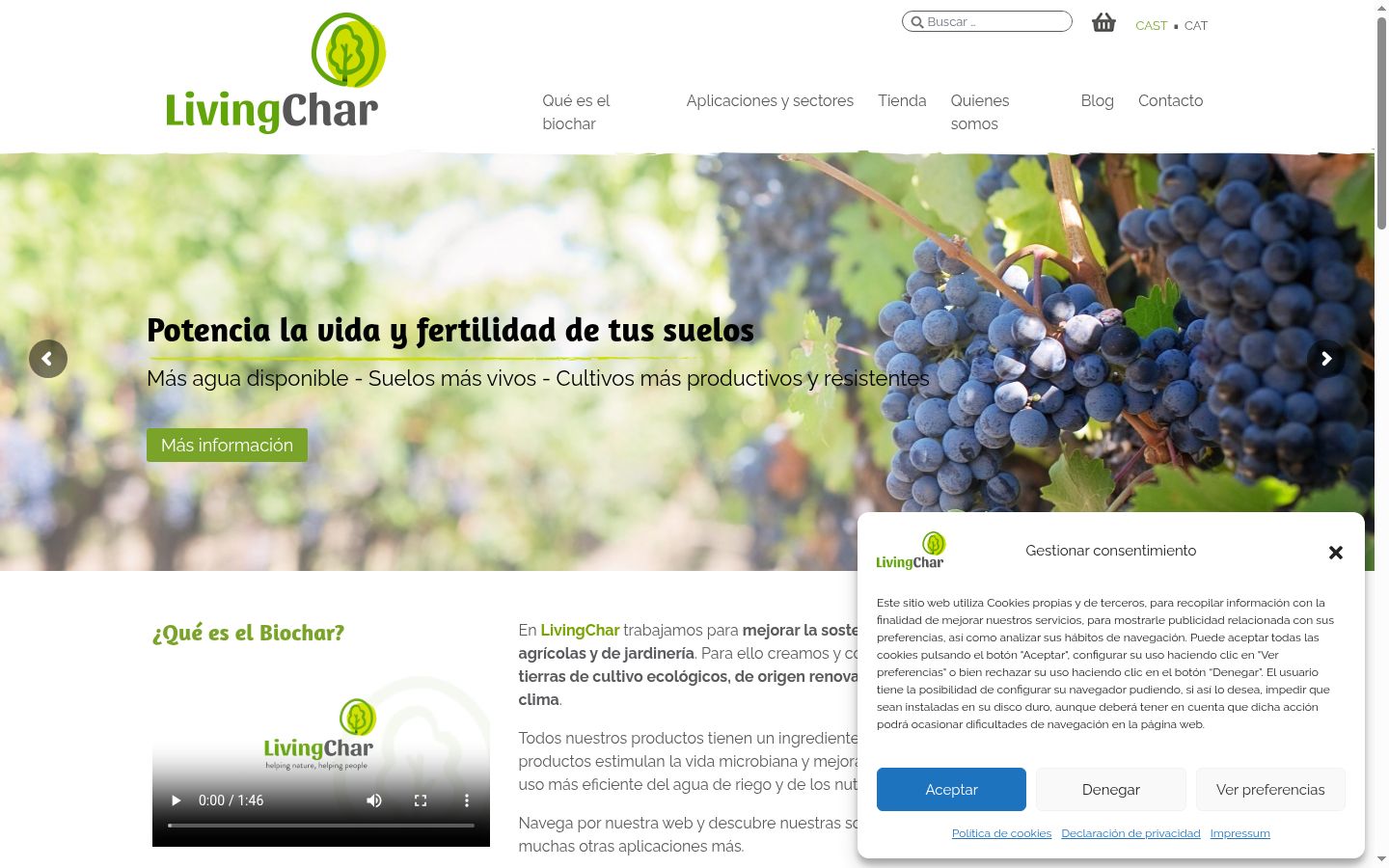 Captura de ecrã do banner de consentimento apresentado antes de qualquer interação