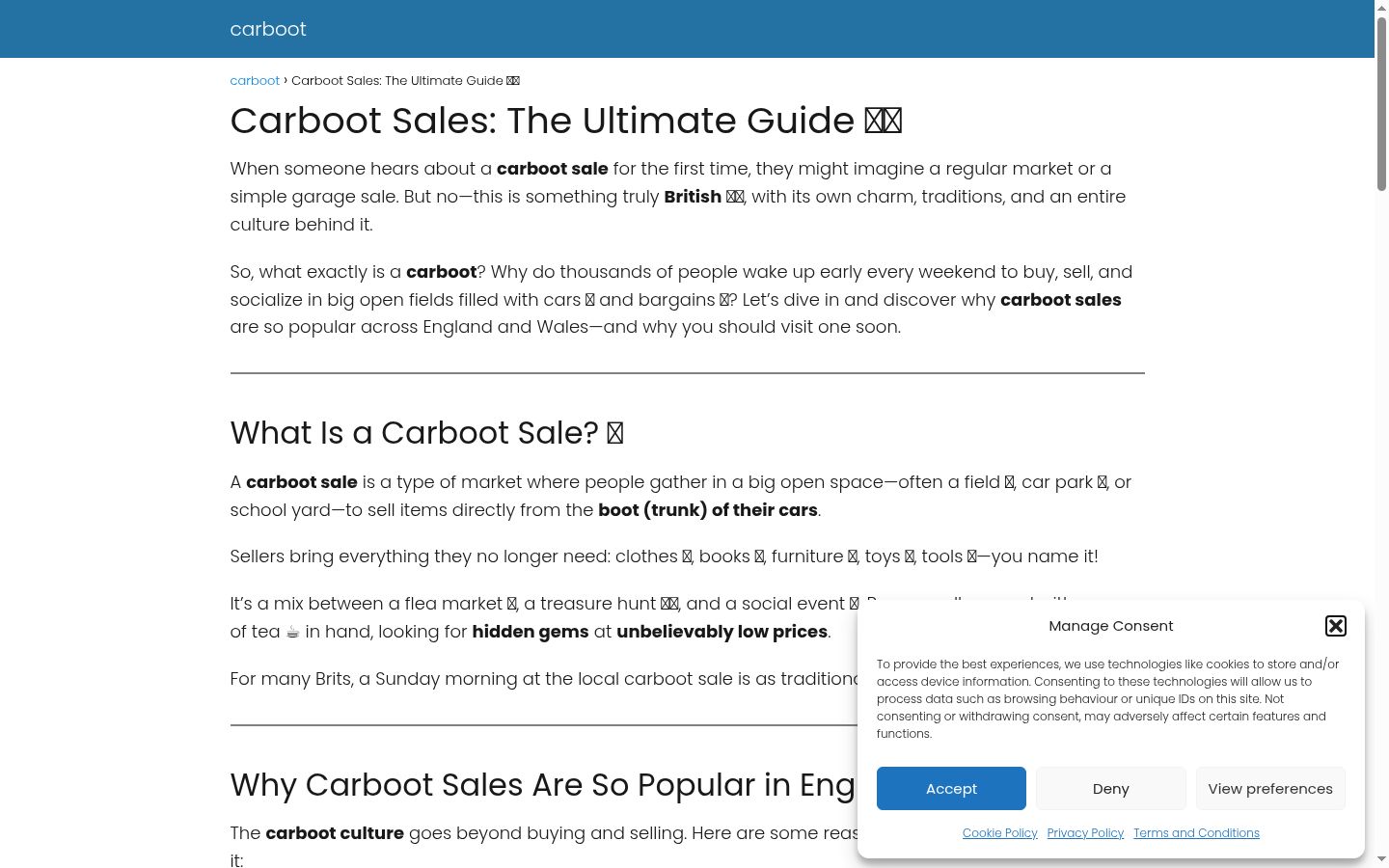 Screenshot of the consent banner shown before any interaction