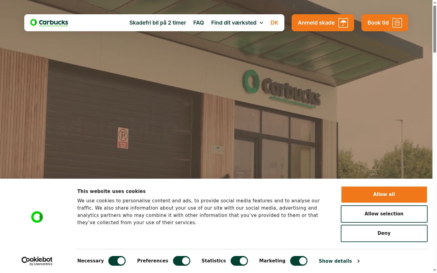 Screenshot of the consent banner shown before any interaction