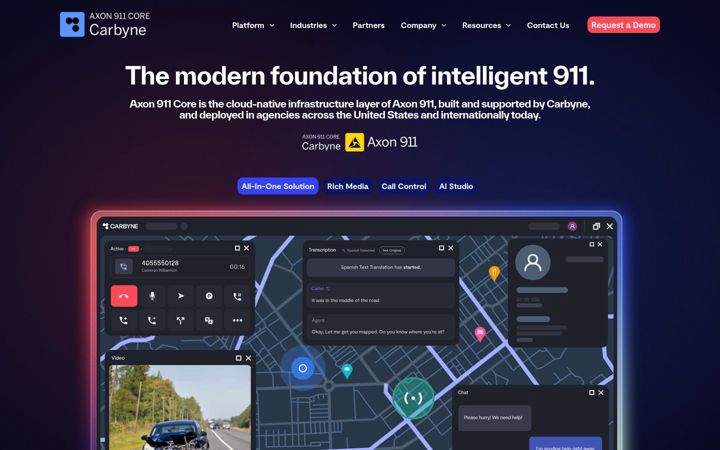 Screenshot of carbyne.com