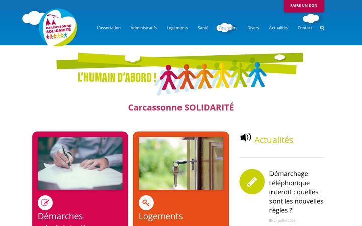 Screenshot of carcassonnesolidarite.fr