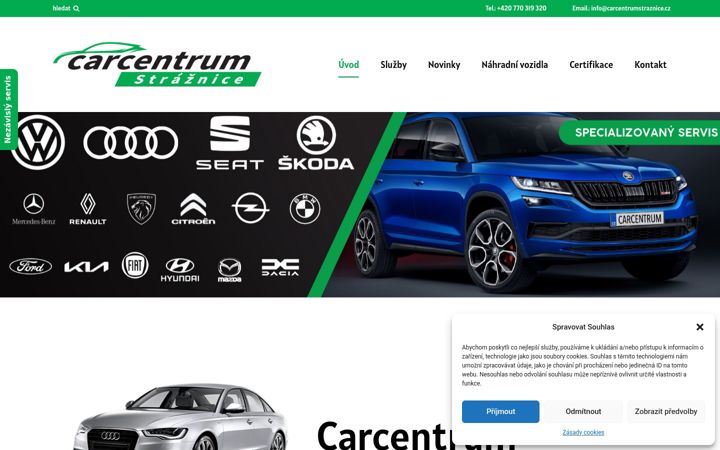 Screenshot ta' carcentrumstraznice.cz