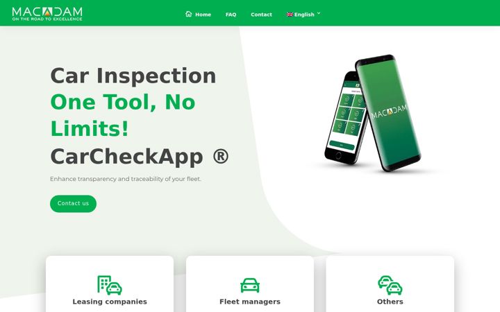 Skjámynd af carcheckapp.eu
