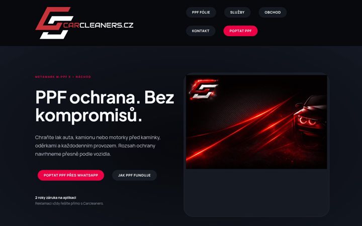 Screenshot ta' carcleaners.cz