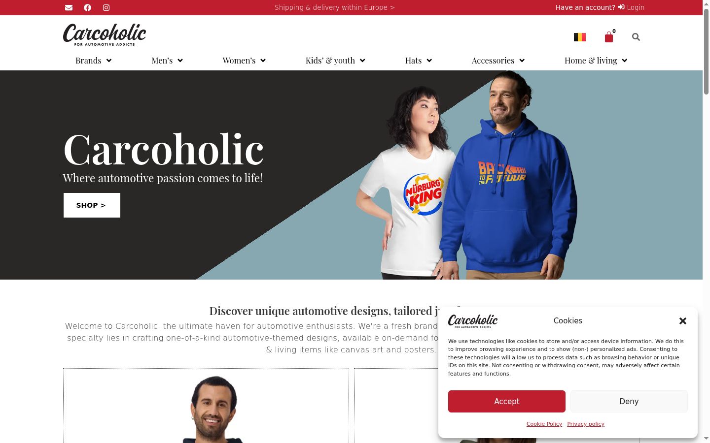 Screenshot of the consent banner shown before any interaction
