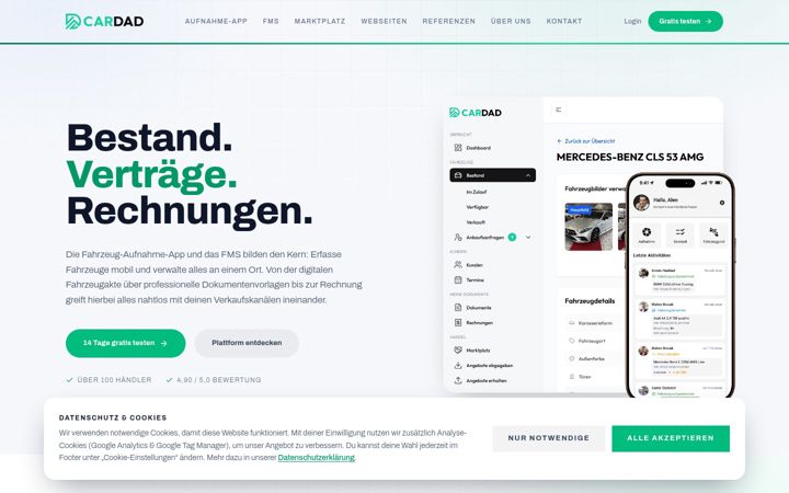 Screenshot of cardad.de