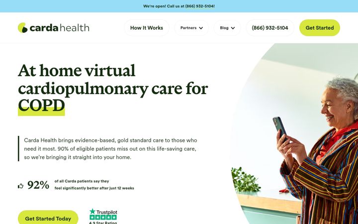 Screenshot of cardahealth.com