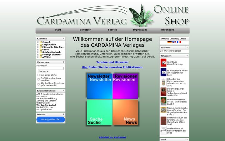Snímek obrazovky cardamina.net
