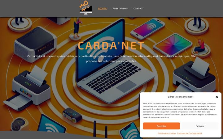 Screenshot of cardanet.fr