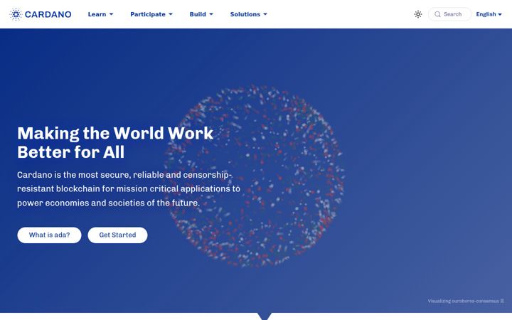 Skjámynd af cardano.org
