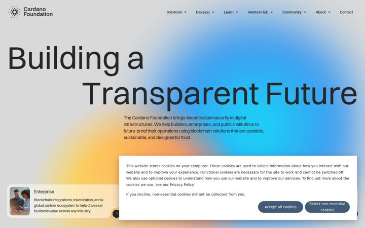 Screenshot stránky cardanofoundation.org