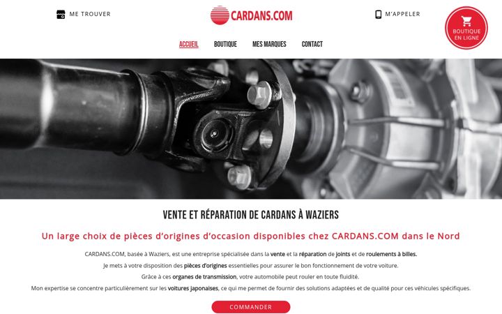 Screenshot of cardans-com.fr