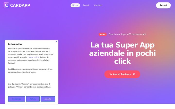 Screenshot of cardapp.it