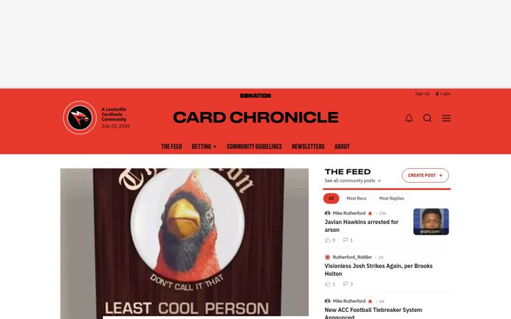 Screenshot of cardchronicle.com