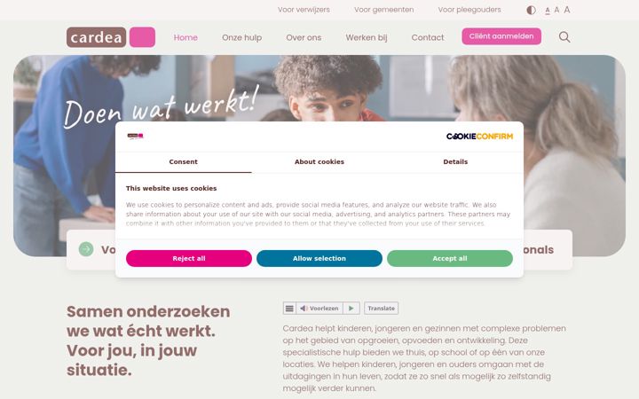 Snimka zaslona za cardea.nl