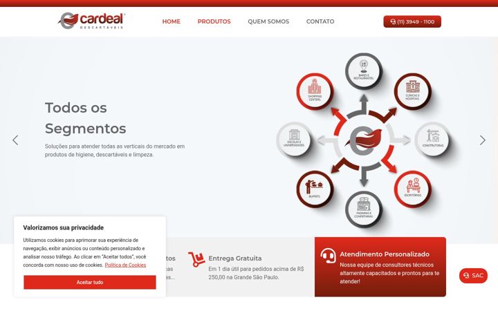 Screenshot of cardealdescartaveis.com.br