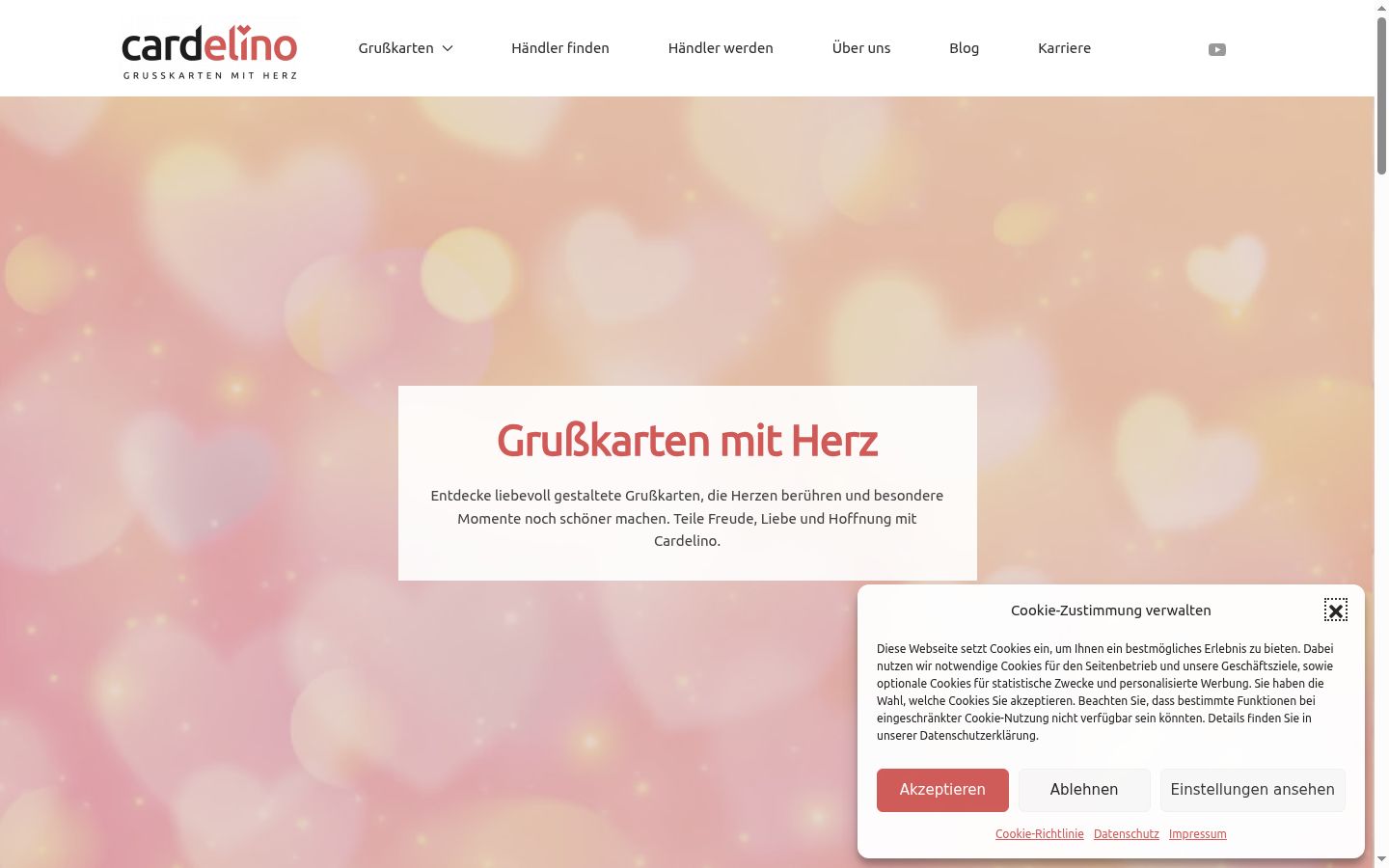 Screenshot tal-banner tal-kunsens muri qabel kwalunkwe interazzjoni