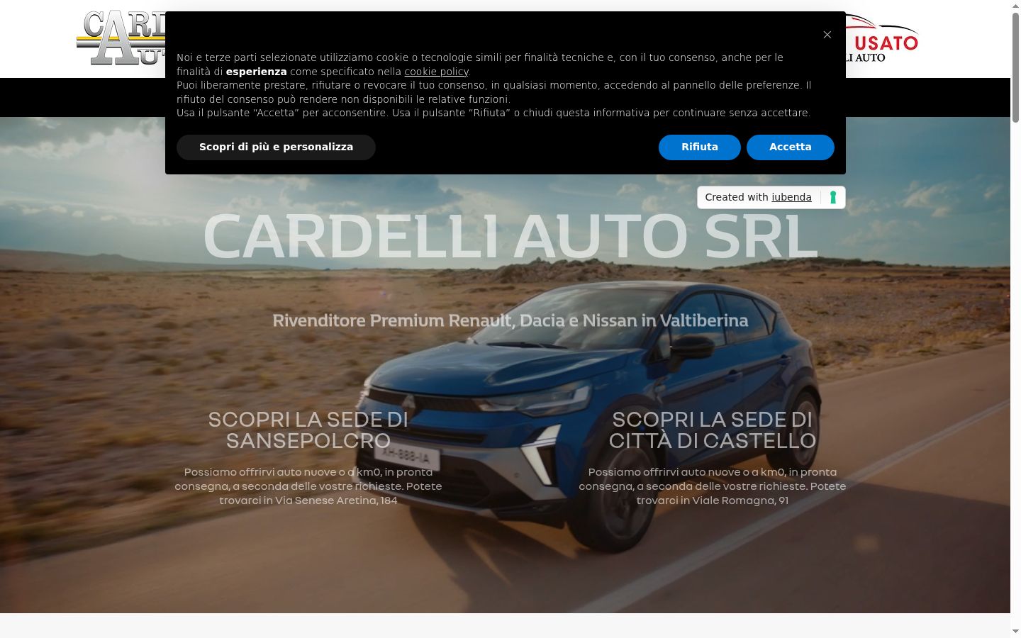 Screenshot of the consent banner shown before any interaction