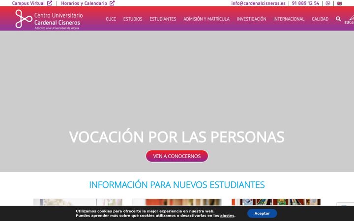 Screenshot of cardenalcisneros.es