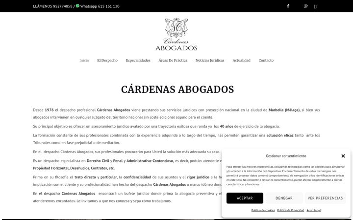 Screenshot of cardenasabogados.es