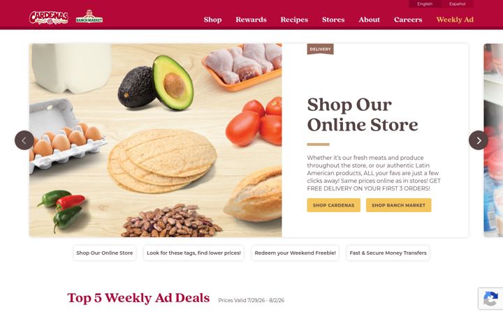 Screenshot of cardenasmarkets.com