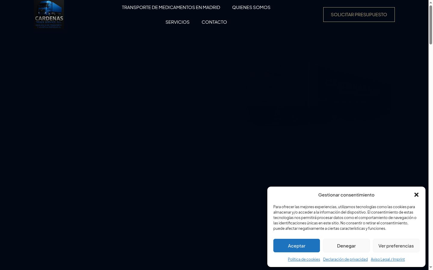 Screenshot del banner di consenso mostrato prima di qualsiasi interazione