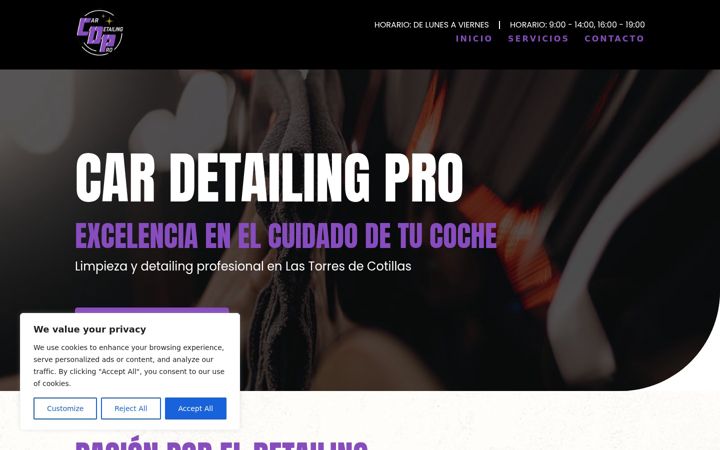 Zrzut ekranu cardetailingpro.es