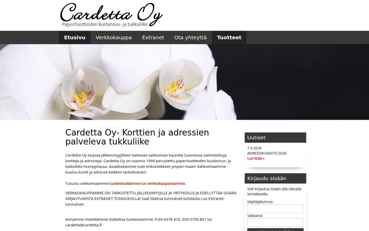 Screenshot of cardetta.fi