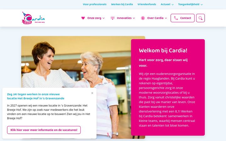 Screenshot of cardia.nl
