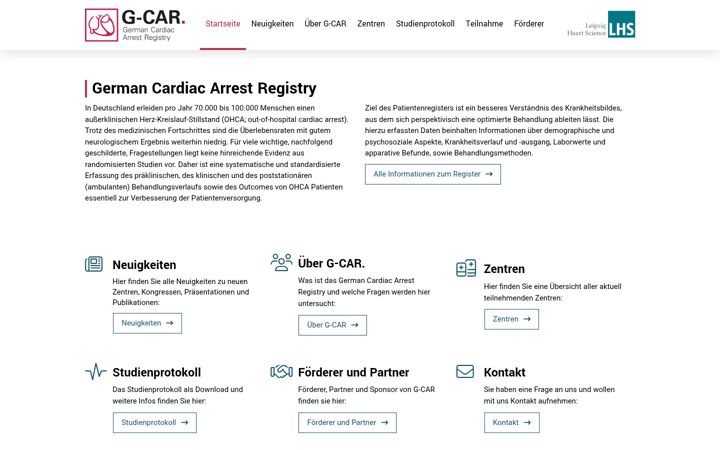Screenshot ta' cardiacarrestregistry.de