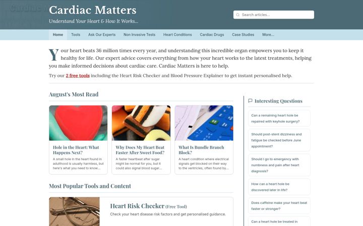Screenshot of cardiacmatters.co.uk