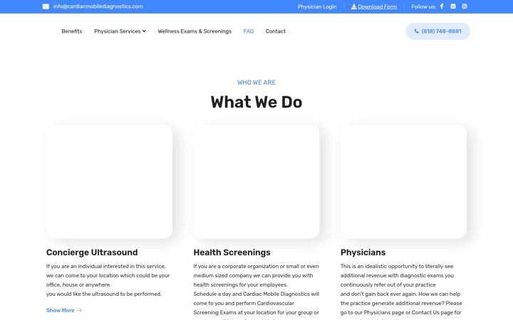 Screenshot of cardiacmobilediagnostics.com