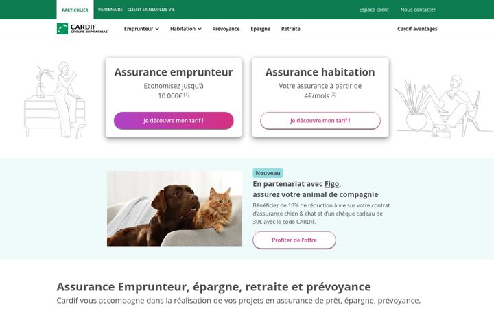 Képernyőkép: cardif.fr