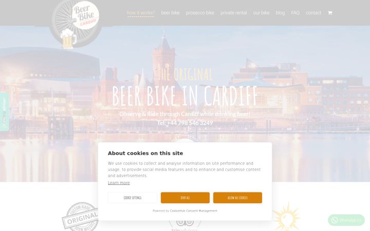 Captura de ecrã de cardiffbeerbike.co.uk