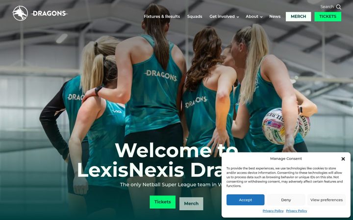 Screenshot of cardiffdragons.com