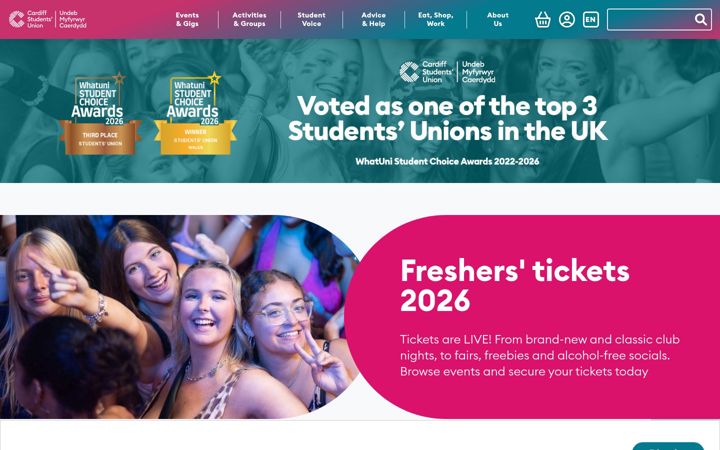 Screenshot of cardiffstudents.com