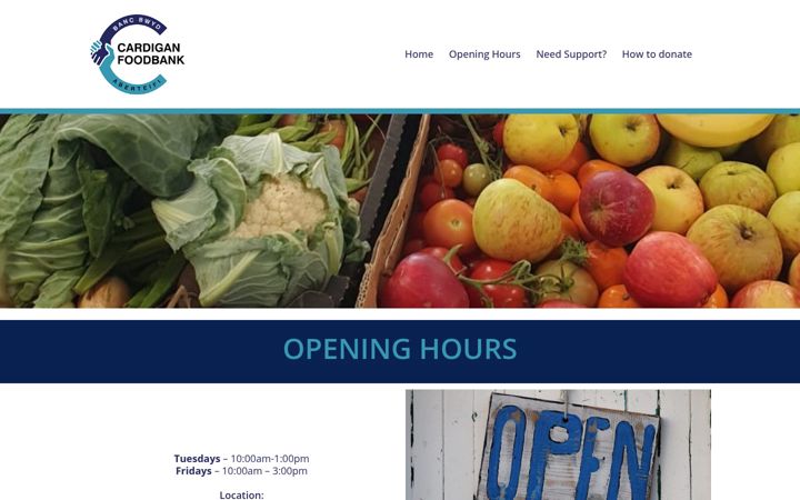 Screenshot of cardiganfoodbank.org.uk