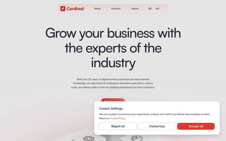Screenshot of cardinal.hu
