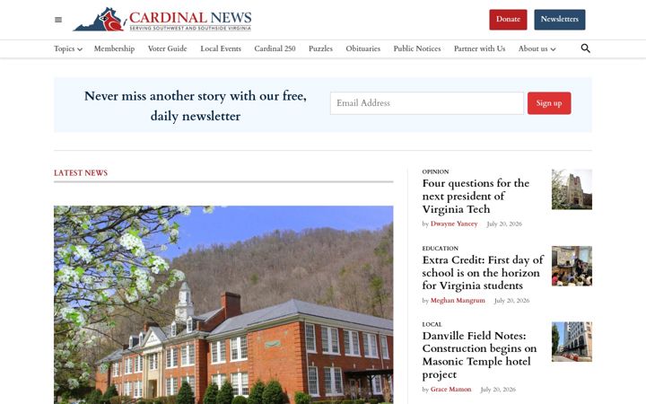 Screenshot of cardinalnews.org