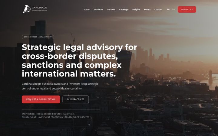 Screenshot of cardinals.law