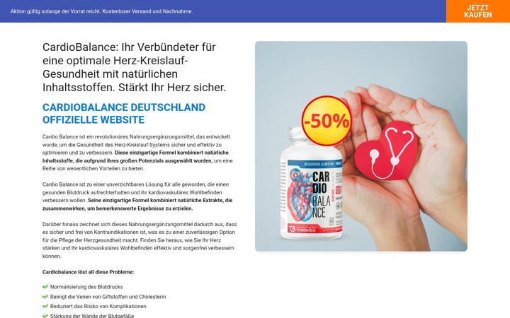Screenshot of cardiobalancedeutschland.com