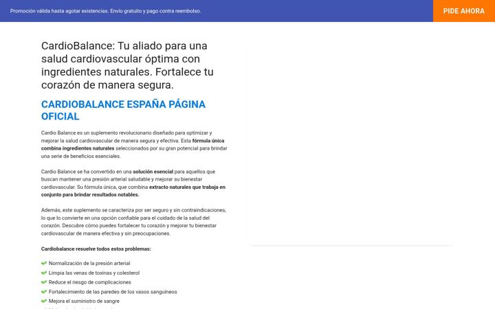 Screenshot of cardiobalanceespana.com