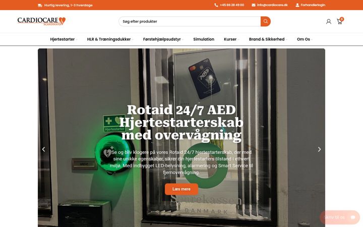 Screenshot of cardiocare.dk