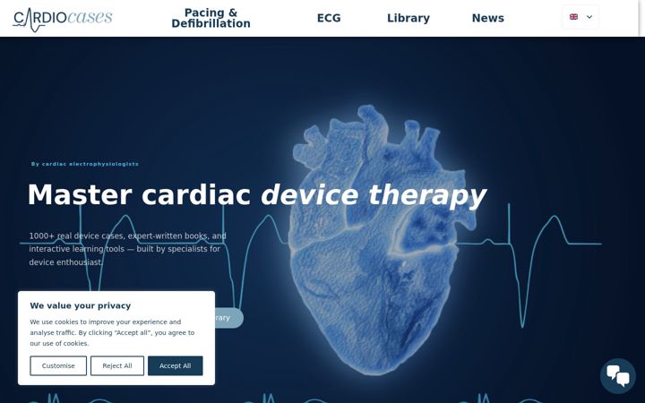 Screenshot of cardiocases.com