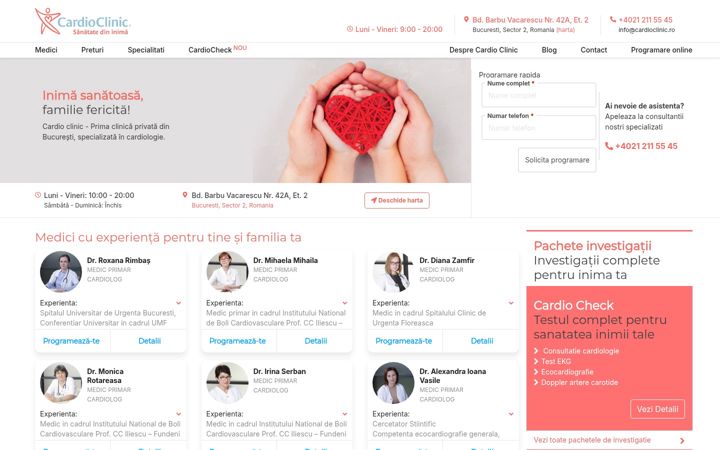 Screenshot του cardioclinic.ro